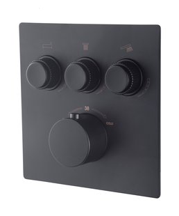 Afbouwdeel Inbouwthermostaat Wiesbaden Caral Klik Pro 3-weg Mat Zwart