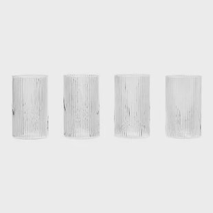 Ferm Living Ripple Waterglazen 4 st. - 140 ml - Clear