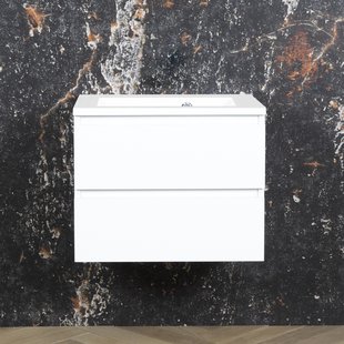 ACTIE BWS Badmeubel | Paris | Wit 80 cm | Mat Wit Wastafel | 1 Kraangat