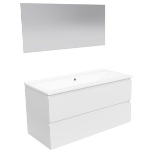 ACTIE BWS Badmeubel | Paris | Wit 100 cm | Mat Wit Wastafel | 1 of 2 Kraangaten