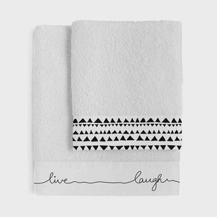 Set van 2 handdoeken Live | Blanc