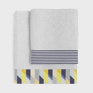 Set van 2 handdoeken Geo Dot | Blanc