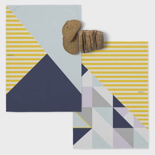 Set van 2 theedoeken Geo Dot | Blanc