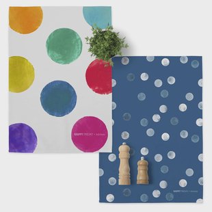 Set van 2 theedoeken Confetti | Happy Friday