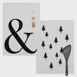 Set van 2 theedoeken Ampersand | Blanc