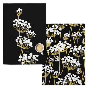 Set van 2 theedoeken Golden sprouts | Blanc