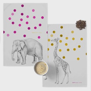 Set van 2 theedoeken Savanna | Happy Friday