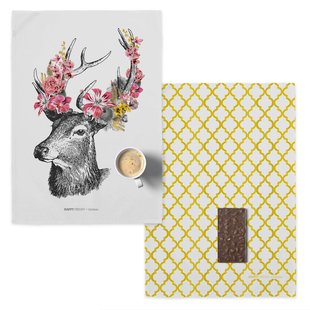 Set van 2 theedoeken Reinder | Happy Friday