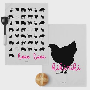 Set van 2 theedoeken Kikirki | Blanc