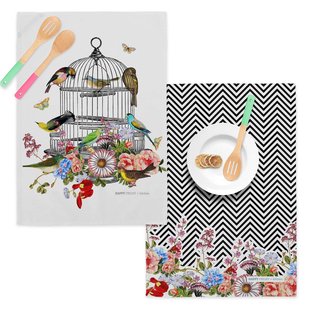 Set van 2 theedoeken Hanging Garden | Happy Friday
