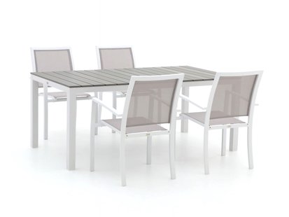 Bellagio Anzio/Fidenza 183cm dining tuinset 5-delig stapelbaar - Laagste prijsgarantie!