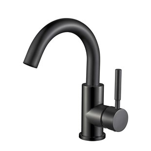 Wastafelkraan BWS | Colorato Ensy | Gebogen Uitloop | Mat Zwart