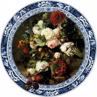 Wandcirkel Delftse Bloemenpracht 80 cm