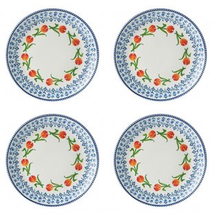Dinerbord oranje tulp set van 4