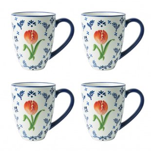 Mok oranje tulp set van 4