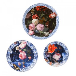 Wandborden Bloemen gouden eeuw set van 3