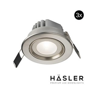 Inbouwspot Häsler Tarragona Incl. Fase Aansnijding Dimbaar 8 cm 4 Watt Helder Wit RVS Set 3x