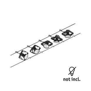 Paulmann Wire Mac II kabelsysteem, 5-lamps, 5 m zwart