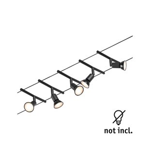 Paulmann Wire Salt kabelsysteem 5-lamps 5 m zwart