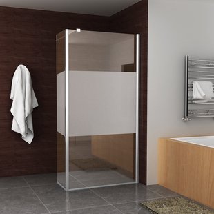 BWS Zijwand Met Scharnierprofiel Links En Middenband 35x200 cm 10mm NANO Coating BWS Zijwand Met Scharnierprofiel Links En Middenband 35x200 cm 10mm NANO Coating