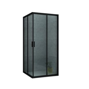 BWS Douchecabine | Hayes | Vierkant 90x90x195cm | Mat Zwart Aluminium Profiel