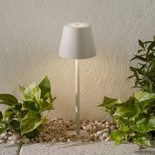 Zafferano LED grondspies lamp Poldina met accu, wit Zafferano LED grondspies lamp Poldina met accu, wit