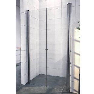 Wiesbaden Douchedeur | 2 Pendeldeuren | 80x200cm | 6mm NANO coating glas | Chroom | Nisdeur