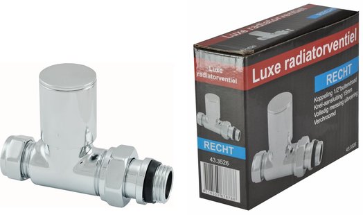 Riko luxe radiatorventiel 1/2x15 (M22) knel recht