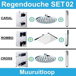 Wiesbaden inbouw regendouche set 02 (muuruitloop)