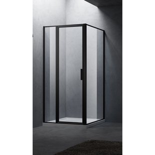 BWS Douchecabine Recta 100 cm Met Vast Paneel Nano Glas Mat Zwart Profiel (ALLE MATEN)