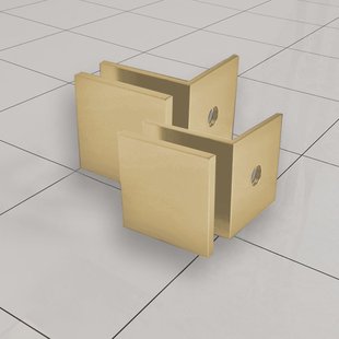 Glaskoppeling Set tbv Inloopdouche Wiesbaden Zonder Profiel Geborsteld Messing Goud