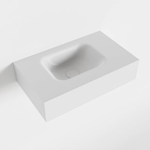 MONDIAZ LEX Talc vrijhangende solid surface wastafel 50cm. Positie wasbak links