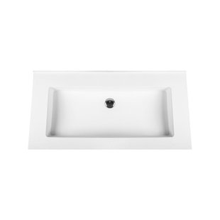 Wastafel BWS Veroni 45.5x77 cm Zonder Kraangat Solid Surface Wit