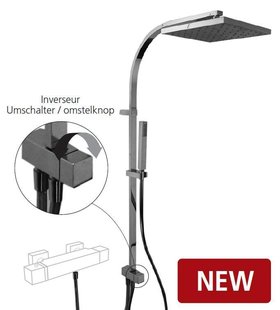 Cuadro Tres Douchekolom met regendouche, handdouche en omsteller 107926 Cuadro Tres Douchekolom met regendouche, handdouche en omsteller 107926