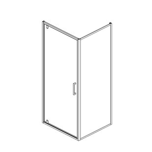 Douchecabine Best Design Baron H 90 Draaideur 90x90x200 cm 8 mm Helder Nano Glas Zwart