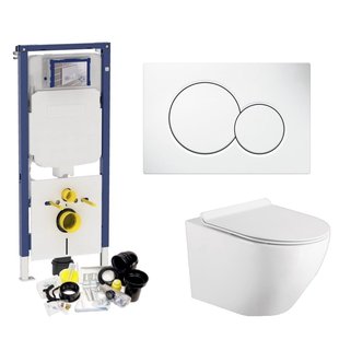 Geberit UP720 Toiletset Compleet | Inbouwreservoir | Sigma 8 Mudo Rimless | Met drukplaat | SET62