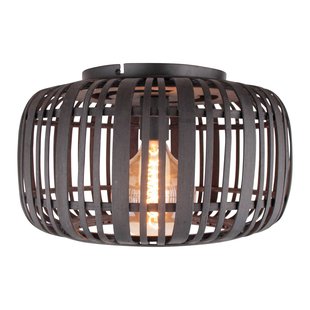 Brilliant Plafondlamp Woodrow met bamboe kooikap