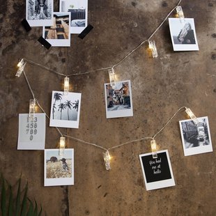 STAR TRADING Batterijbediende LED foto-ketting Clippy timer