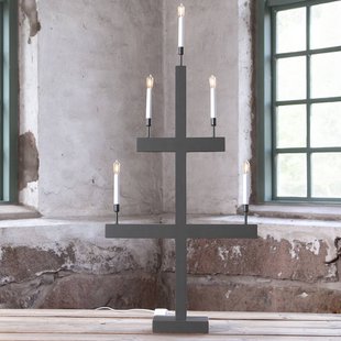 STAR TRADING Raam kandelaar Storm 5-lamps 118 cm donkergrijs