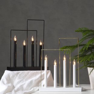 STAR TRADING Raam kandelaar Glossy, frame, 4-lamps, wit