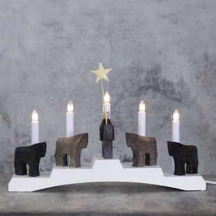 STAR TRADING Kandelaar Staffans fålar, bruin/wit