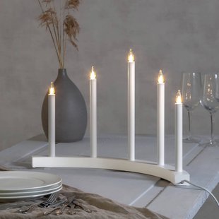 STAR TRADING Kandelaar Accent, 5-lamps, wit STAR TRADING Kandelaar Accent, 5-lamps, wit