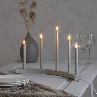 STAR TRADING Kandelaar Accent, 5-lamps, lichtgrijs