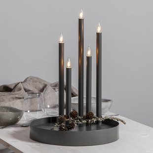 STAR TRADING Kandelaar Deco, 5-lamps, nevelgrijs