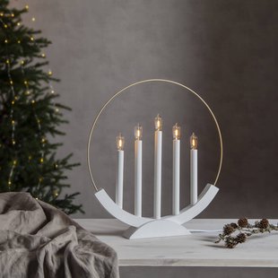 STAR TRADING LED kandelaar Brace, 5-lamps, wit/goud