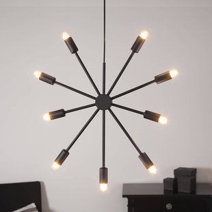 STAR TRADING Decoratie ster Pix van metaal, 9-lamps, zwart