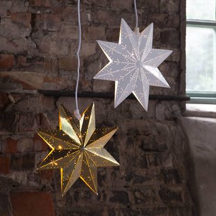 STAR TRADING Decoratie ster Classic van metaal, wit