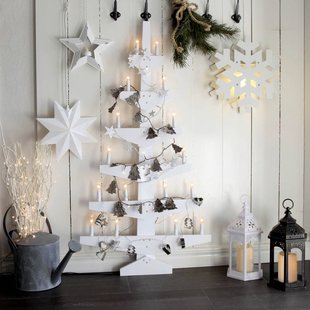 STAR TRADING Decoratie ster Mini van metaal, wit