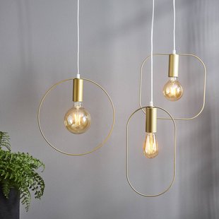 STAR TRADING Decoratie-hanglamp Shape met vierkant, goud