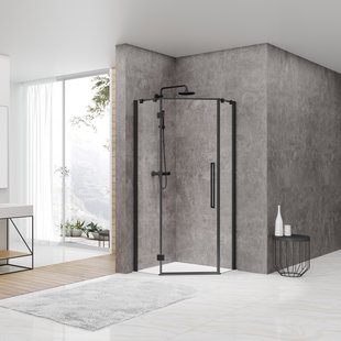 Douchecabine Van Rijn ST05 Vijfhoek Met Standaard Deur 100x200 cm 8 mm Helder Glas Zwart Douchecabine Van Rijn ST05 Vijfhoek Met Standaard Deur 100x200 cm 8 mm Helder Glas Zwart